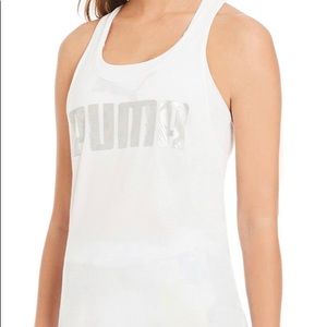 PUMA Womens Drycell Metallic-logo Racerback